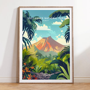 Póster Parque nacional Volcanes Poster Hawái, Volcanes