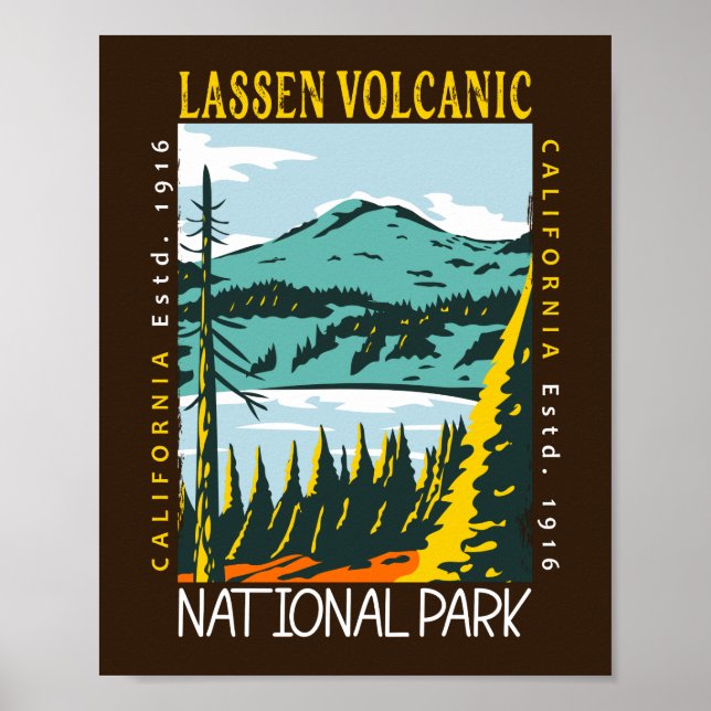 Póster Parque nacional volcánico de Lassen (Frente)