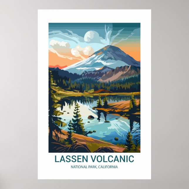 Póster Parque nacional volcánico de Lassen California EE. (Frente)