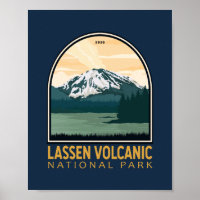 Parque nacional volcánico de Lassen Emblem Vintage