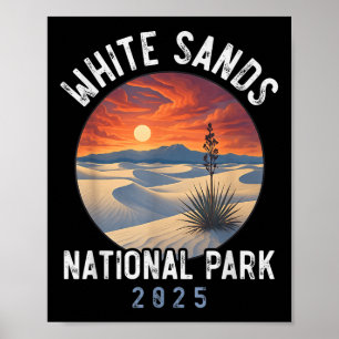Póster Parque Nacional White Sands Recuerdo de Senderismo