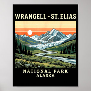 Póster Parque nacional Wrangell-st elias Alaska vintage