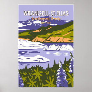 Póster Parque Nacional Wrangell St Elias Lago Nizina Alas