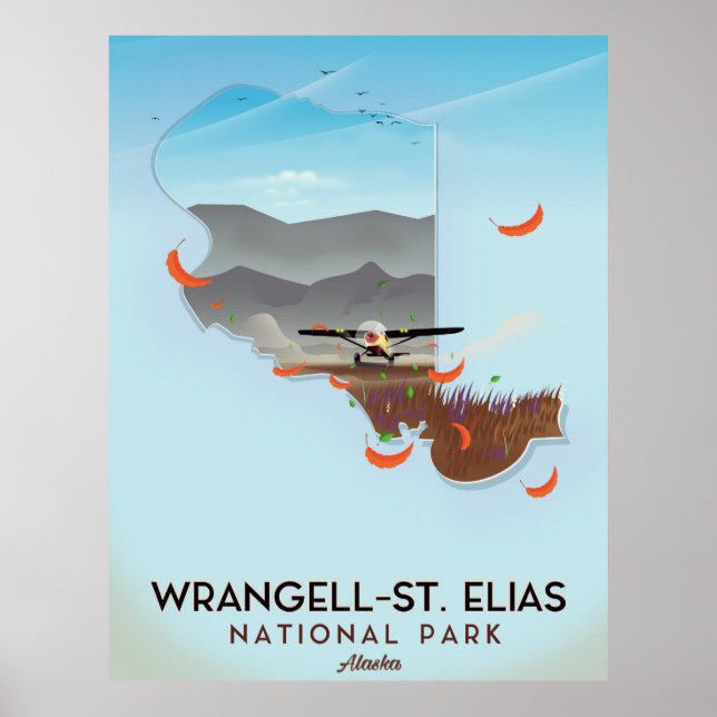 Póster Parque nacional Wrangell-St. Elias poster Alaska (Frente)