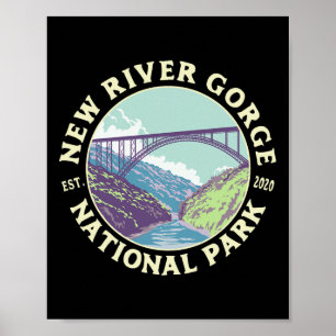 Póster Parque Nacional y Reserva New River Gorge WV Oeste