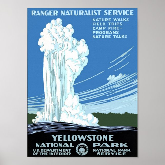 Póster Parque nacional Yellowstone (Frente)