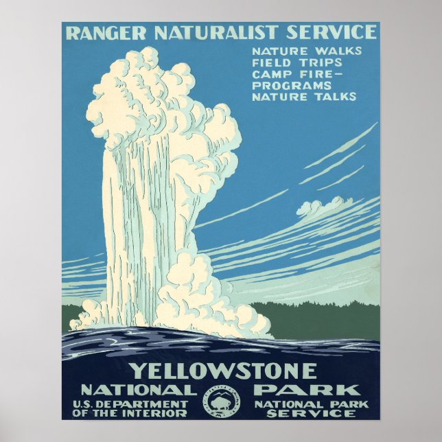 Póster Parque nacional Yellowstone (Frente)