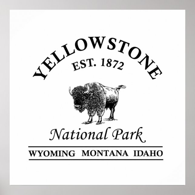 Póster Parque nacional Yellowstone (Frente)