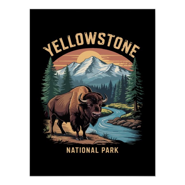 Póster Parque nacional Yellowstone (Anverso)