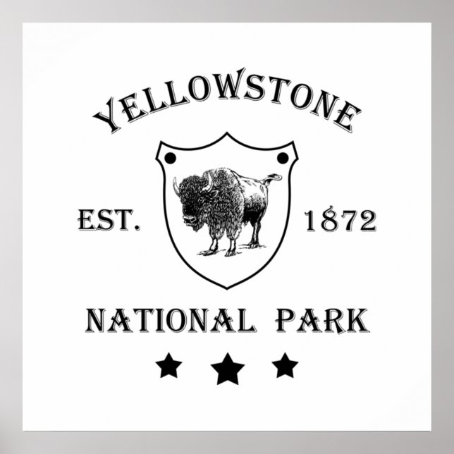 Póster Parque nacional Yellowstone (Frente)