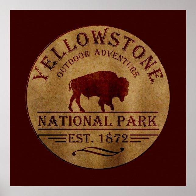 Póster parque nacional yellowstone (Frente)