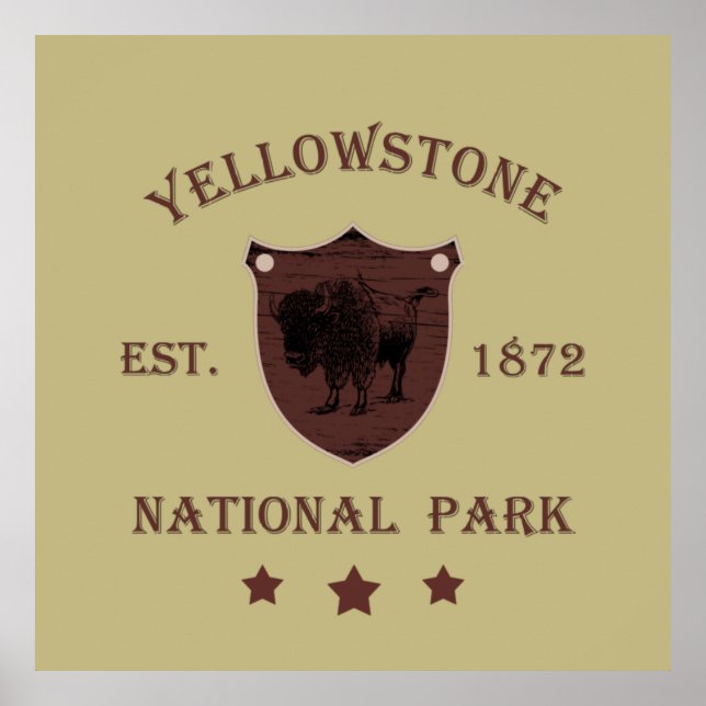 Póster Parque nacional Yellowstone (Frente)