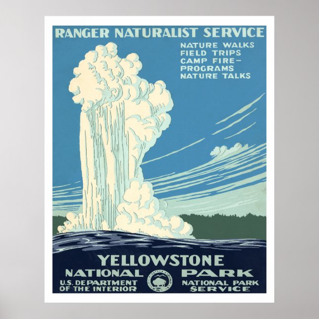 Póster Parque nacional Yellowstone (Frente)