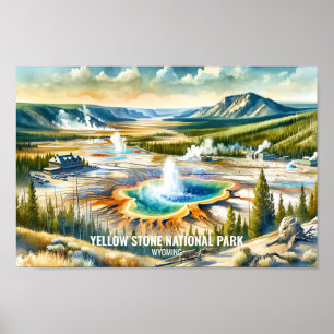 Póster Parque nacional Yellowstone