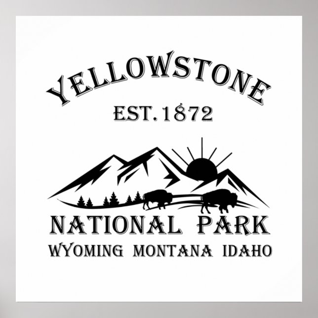 Póster Parque Nacional Yellowstone (Frente)
