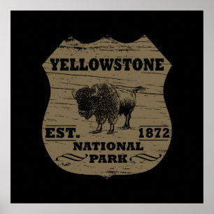 Póster parque nacional yellowstone