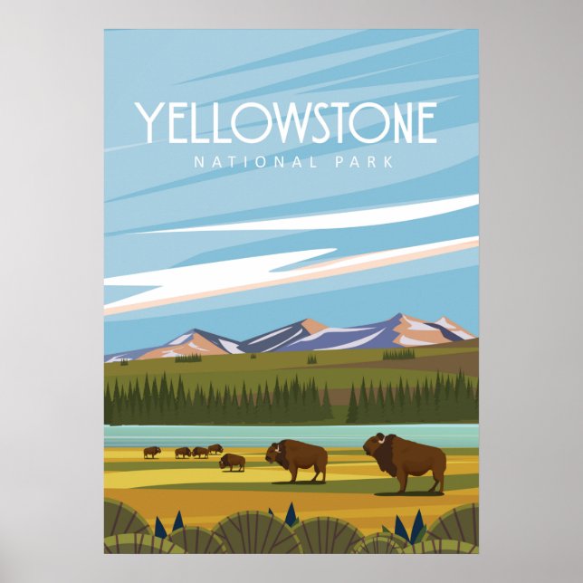 Póster Parque nacional Yellowstone (Frente)