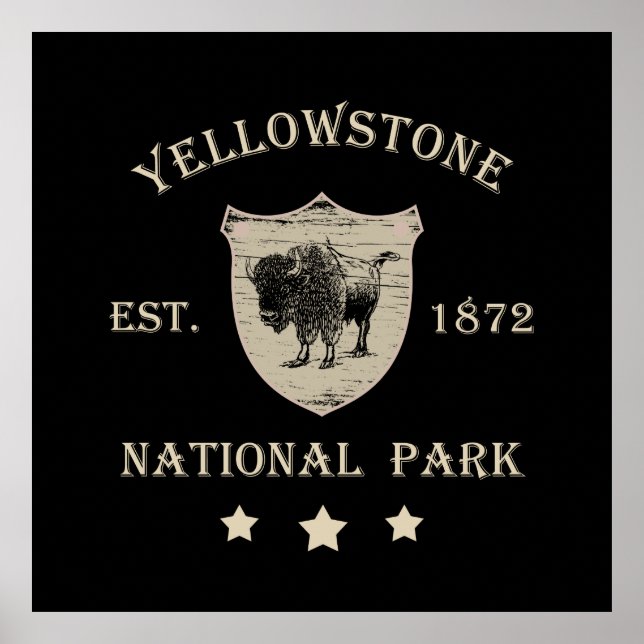Póster Parque nacional Yellowstone (Frente)