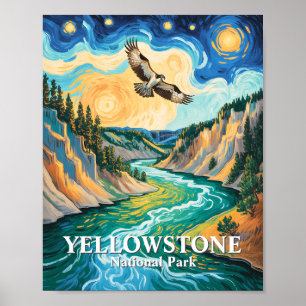 Póster Parque Nacional Yellowstone Ave Vibrante Osprey