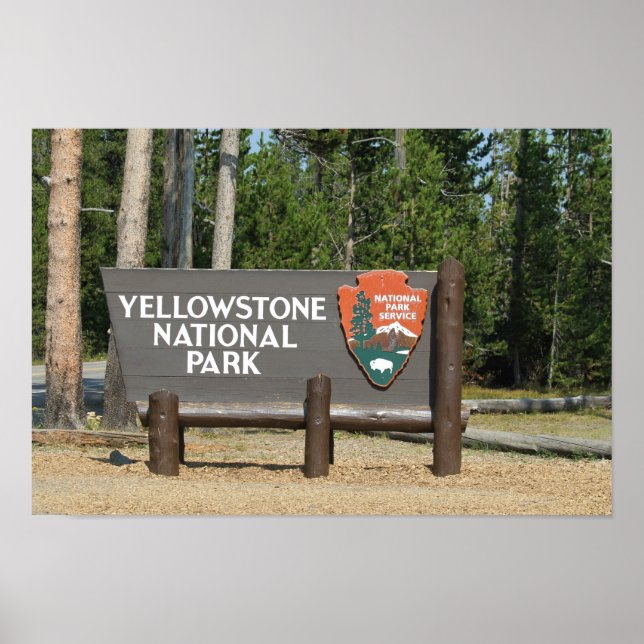 Póster Parque Nacional Yellowstone, cartel, Wyoming, EE. (Frente)