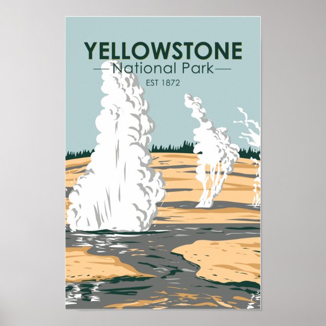 Póster Parque nacional Yellowstone Cuenca Norris Geyser (Frente)