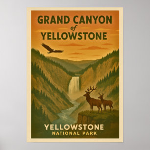 Póster Parque nacional Yellowstone - Gran Cañón V01
