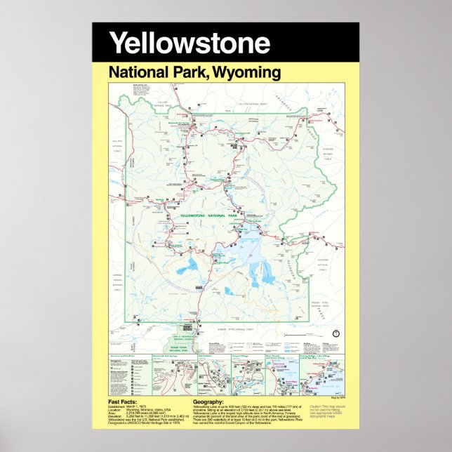 Póster Parque nacional Yellowstone Gran Poster (Frente)