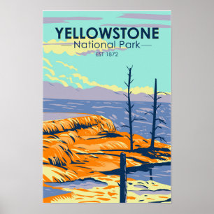 Póster Parque Nacional Yellowstone Mammoth Hot Springs