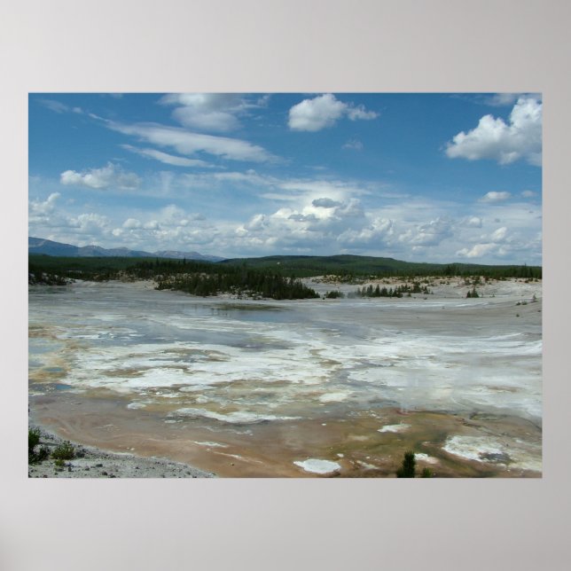 Póster Parque nacional Yellowstone tierra caliente, geyse (Frente)