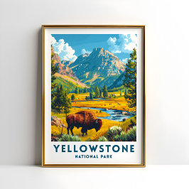 Póster Parque nacional Yellowstone Viaje Imprimir Poster