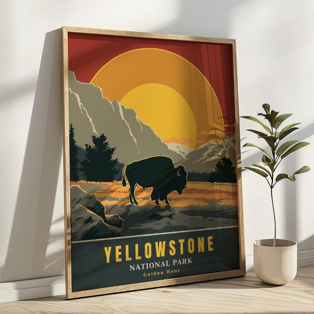 Póster Parque nacional Yellowstone Viaje Retro (Subido por el creador)