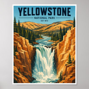 Póster Parque Nacional Yellowstone Viaje Vintage