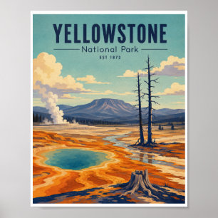 Póster Parque Nacional Yellowstone Viaje Vintage