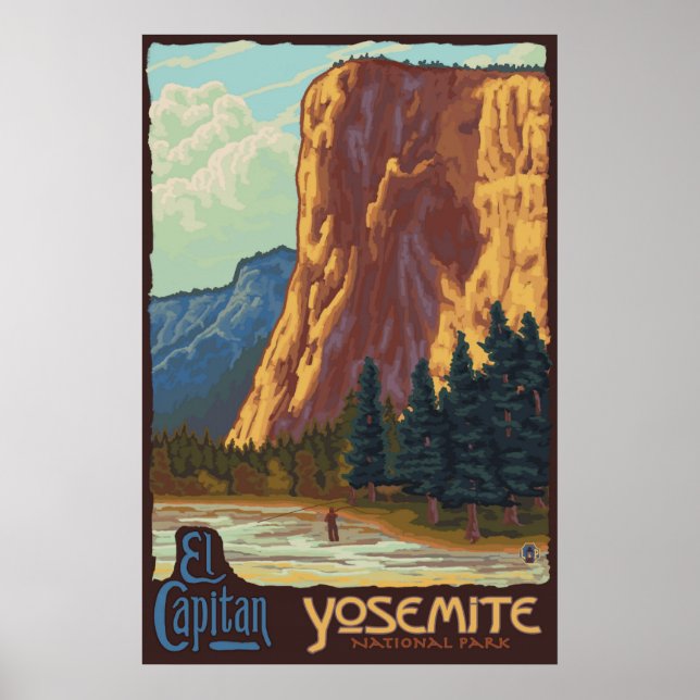 Póster Parque Nacional Yosemite, CA - Poster El Capitan (Frente)