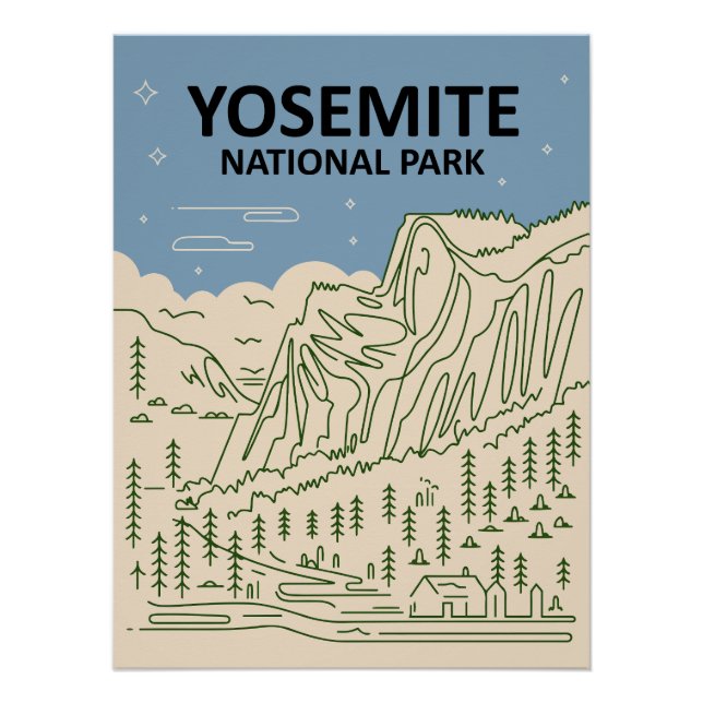 Póster Parque nacional Yosemite California (Anverso)