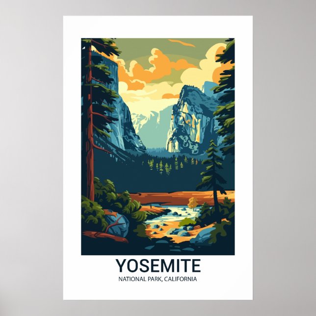 Póster Parque nacional Yosemite California EE. UU. (Frente)