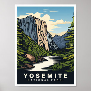 Póster Parque Nacional Yosemite California EE. UU. Viajes