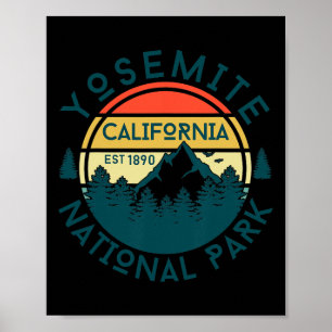 Póster Parque nacional Yosemite California Senderismo Nat