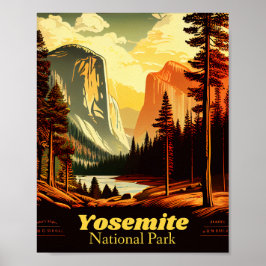 Póster Parque nacional Yosemite de época