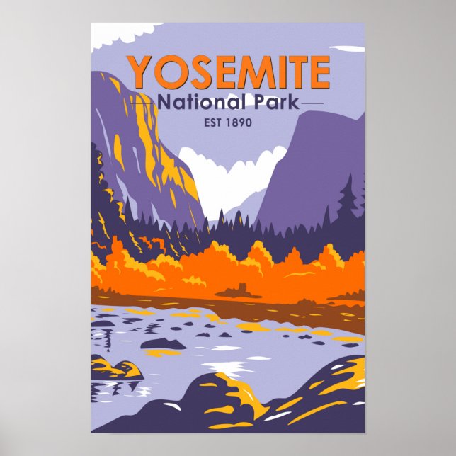 Póster Parque Nacional Yosemite El Capitan En Otoño (Frente)