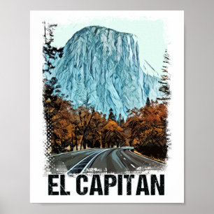 Póster Parque nacional Yosemite El Capitan Retro