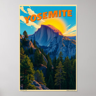 Póster Parque Nacional Yosemite Naturaleza Minimalista