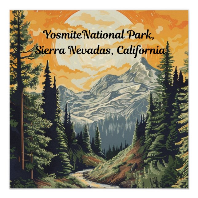 Póster Parque nacional Yosmite (Anverso)
