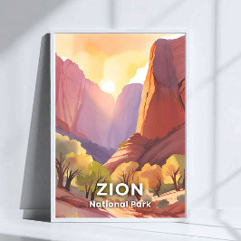 Póster Parque Nacional Zion | Aquarela de viaje