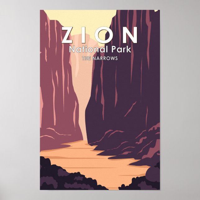 Póster Parque Nacional Zion El Retro De Las Aranceles (Frente)