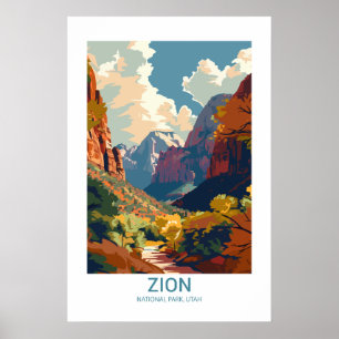 Póster Parque nacional Zion Parque nacional Utah EE.UU.