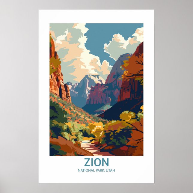 Póster Parque nacional Zion Parque nacional Utah EE.UU. (Frente)