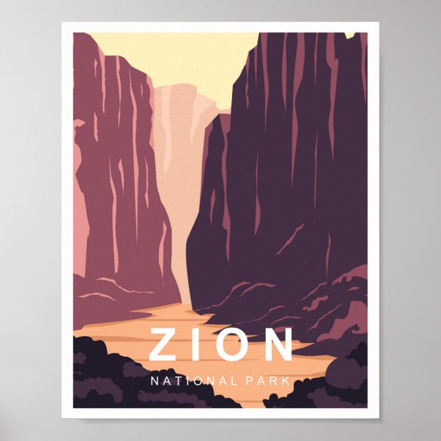Póster Parque Nacional Zion Utah (Frente)