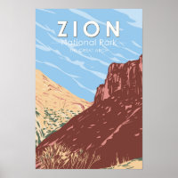 Parque Nacional Zion Utah El Gran Arco Vintage