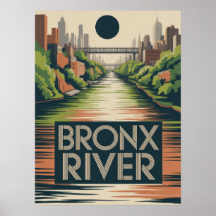 Póster Parque Ribereño del Río Bronx Escena de Naturaleza